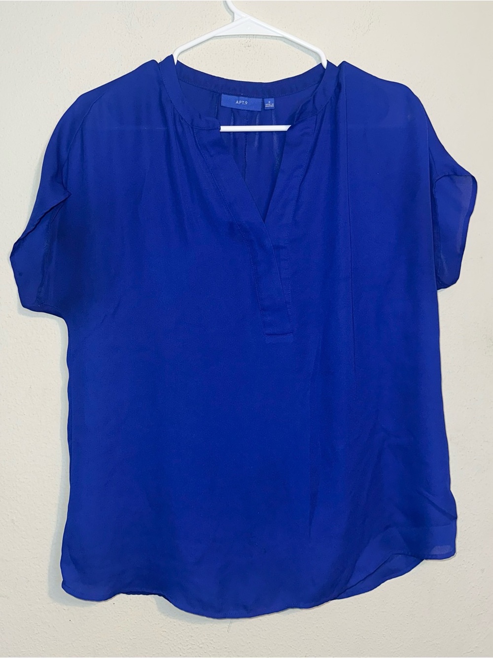 Apt. 9 Royal Blue Short Sleeve-Blouse